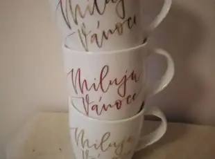 Vánoční hrnky Bella Rose – 3 ks, Porcelán